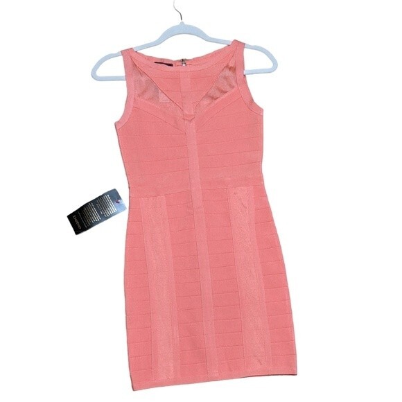 bebe Dresses & Skirts - Bebe mesh panel bandage dress short night out club size small